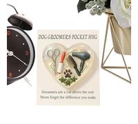 Générique Pet Groomer Ornaments With Card - Acrylic | Paw Hug Pocket Appreciation Cаrd | Inspirational Collectible | For Friends Women Men Adults Kids Boys Girls