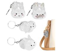 Générique Pet Hair Memorial Keepsake, 4 Pieces Cat Hair Storage Bottle, 2.76x2.36x1.97 inches Bunny Shape Transparent Containers for Daily Wear, Home Ceremony, Birthday Travel Remembrance Gift