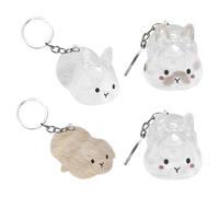 Générique Pet Hair Memorial Keepsake Bottles, 4-Piece Transparent Bunny Shaped Containers for Cat Or Dog Hair Storage, Sentimental Pet Remembrance Jars for Home Display, Travel Or Daily Wear Use