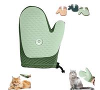 Générique Pet Hair Removal Gloves Spray Massage Brush Gloves, Grooming Mist Glove for Pets, Reusable Shedding Mitt Massage Tool, for All Kinds of Dog and Cat Hair (Green)