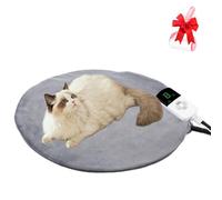 Générique Pet Heating Pad, Waterproof Pet Electric Blanket with Anti Bite Tube and 9-Level Adjustable Temperature Timer, 23.6x23.6 in 6-Layer Warm Soft Durable Cats Dogs Heated Bed Mat
