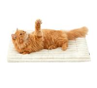 Générique Pet Self Warming Mat, Self Heating Cat Dog Bed, Washable & Non-Slip Crate Mat, Soft Corduroy Fleece, Indoor Outdoor Pet Blanket for Puppies & Kittens (Beige,XL:23 * 35in)