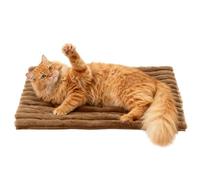 Générique Pet Self Warming Mat, Self Heating Cat Dog Bed, Washable & Non-Slip Crate Mat, Soft Corduroy Fleece, Indoor Outdoor Pet Blanket for Puppies & Kittens (Khaki,L:20 * 30in)