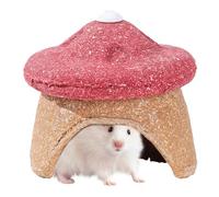 Générique Pet Shelter - Gerbil Nest for Small Animals | Iron Free Mushroom Shape with Teether Function, 11x10cm Size, Lightweight 180g, Perfect Hamster Cave for Chinchilla, Hedgehog, Ferret and Bunny