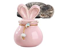 Générique Pet Urn 150ml Bunny Ear Design, Ceramic Memorial Keepsake Jar