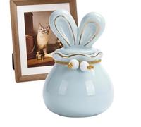 Générique Pet Urn 150ml Bunny Ear Design, Ceramic Memorial Keepsake Jar