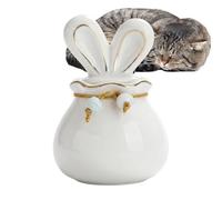 Générique Pet Urn 150ml Bunny Ear Design, Ceramic Memorial Keepsake Jar