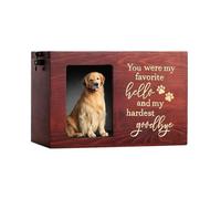 Générique Pet Urn - Photo Display Wooden Pet Urn, Cat Memorial Container, Dog Ashes Keepsake, Kitten Cremation Box | Puppy Memory Holder Cremation Box for Ashes for Cats Dogs Medium Large Breeds