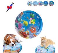 Générique Pet Water Bed, Cat Water Bed Play Mat, Ocean Breeze Splashland for Dogs, Anti-Scratch, Thickened Pet Pad and Cooling Waterbed with Inflator for Dogs, Cats (D*65CM)