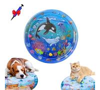 Générique Pet Water Bed, Cat Water Bed Play Mat, Ocean Breeze Splashland for Dogs, Anti-Scratch, Thickened Pet Pad and Cooling Waterbed with Inflator for Dogs, Cats (K*100CM)