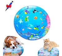 Générique Pet Water Bed, Cat Water Bed Play Mat, Ocean Breeze Splashland for Dogs, Anti-Scratch, Thickened Pet Pad and Cooling Waterbed with Inflator for Dogs, Cats (H*100CM)