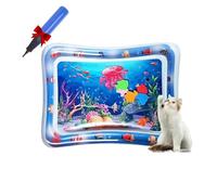 Générique Pet Water Bed, Cat Water Bed Toy, Cooling Mat, Cat Water Mat with Fish, PVC Material, Cool Comfort Inflatable Water Pad, for Cats and Dogs (69 * 50 CM Sea)