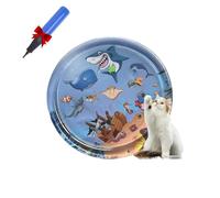 Générique Pet Water Bed, Cat Water Bed Toy, Cooling Mat, Cat Water Mat with Fish, PVC Material, Cool Comfort Inflatable Water Pad, for Cats and Dogs (100 CM Sharks)