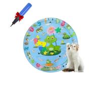 Générique Pet Water Bed, Cat Water Bed Toy, Cooling Mat, Cat Water Mat with Fish, PVC Material, Cool Comfort Inflatable Water Pad, for Cats and Dogs (65 CM Frogs)