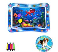 Générique Pet Water Bed, Thickened Water Sensory Play Mat for Cats Dog, Non-Scratch Design for Self Play Feel Cool Comfort Washable Inflatable Playmat (C,41.3 * 41.3inch)