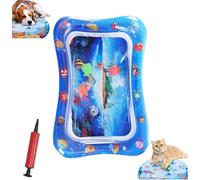 Générique Pet Water Bed, Thickened Water Sensory Play Mat for Cats Dog, Pet Water Bed for Dogs, Washable Inflatable Playmat, Summer Pets Cooling Water Sensory Play Pad with Inflator (Square-D)