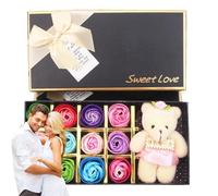 Générique Pétales de pour Le Bain,Pétales de pour Le Bain | Barre de Savon en Forme de pétales Coffret Cadeau 12 | Barre de Savon Cadeau Romantique pour la fête des mères, la Saint-Valentin,