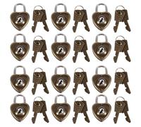 Générique Petit Cadenas en Forme de Cœur en Métal, Mini Cadenas Facile à Transporter, 12 Pièces avec Deux Clés pour Boîte, Coffre et Valise Lors Déplacements