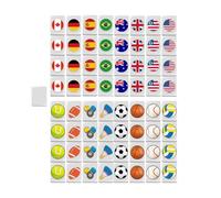Générique Petit Ensemble de Mahjong, Ensembles Mahjong Voyage | Puzzle en Blocs,Blocs Construction 64 tuiles, Jouets Tiles, Jeu MAh Jong Drapeau Nation