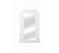 Générique Petit Miroir Mural ondulé - Miroir décoratif Blanc à Cadre en Forme de Vague - Petit Miroir d'appoint 40x25cm Style rétro Vintage pour Salle de Bain, Chambre ou Coiffeuse (Blanc)