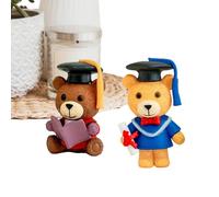 Générique Petit Ours Diplômé - avec Chapeau De Diplômé 2 Pièces Décoration Animale De Bureau | Figurines Ours | pour Étudiants Classe Lycée Université Fête Bibliothèque Table Chevet