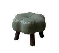 Générique Petit Repose-Pieds, Pouf en Cuir, Forme Fleur, Repose-Pieds avec Pieds en Bois, Tabouret Simple pour Salon, Chambre À Coucher, Canapé, Entrée,Vert