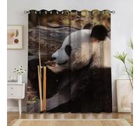 Générique Petit Rideau Occultant Thermiques Adorable, Lot de 2 Rideau Thermique à Oeillets, Panda GéAnt Rideaux pour Decoration Chambre Salon Chambre Fenetre 60x120cm(LxH) A2541