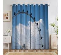 Générique Petit Rideau Occultant Thermiques Romantique, Lot de 2 Rideau Thermique à Oeillets, Grande Roue Rideaux pour Decoration Chambre Salon Chambre Fenetre 60x120cm(LxH) A2057