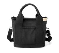 Générique petit sac avec mode dame simple épaule Portable épaississement dames toile téléphone Portable seau fourre-tout sacs de rangement, 23 cm x 21 cm x 15 cm, Style Simple, Beige (noir)