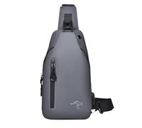 Générique Petit Sac Bandoulière - Sac Poitrine Décontracté, Cuir Nylon 6.3x2.76x11.81 Inches | Dos Léger Avec Port Charge USB Pour Téléphone Argent Cartes Imperméable Randonnée Voyage Matériel Objet