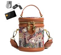 Générique Petit Sac Seau Petite Pochette En Cuir PU Ours Rétro Réglable