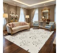 Générique Petit Tapis Chambre Fleur 90x120, Tapis à Motif Minimaliste Moderne Floral pour Cuisine, Entrée Interieur, Couloir, Lavable en Machine Doux Antidérapant, Descente de Lit HV187
