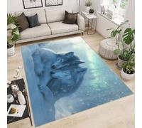 Générique Petit Tapis Décoratif 50x80 cm Texture Douce Imitation Cachemire Impression Loup Neige ForêT 3D HD Nettoyage Facile à l'Aspirateur ou en Machine Convient pour Salle de Bain Cuisine Entrée