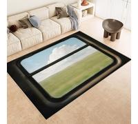 Générique Petit Tapis Décoratif 60x90 cm Texture Douce Imitation Cachemire Impression Herbe Nuages Ciel 3D HD Nettoyage Facile à l'Aspirateur ou en Machine Convient pour Salle de Bain Cuisine Entrée