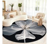 Générique Petit Tapis Rond Lavable à Motif Floral Abstrait pour Chambre d'enfant, Salle de Jeux, Table Basse, décoration d'intérieur - 80 cm