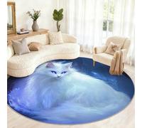 Générique Petit Tapis Rond Lavable en Forme de Chat Magique pour Chambre d'enfant, Salle de Jeux, Table Basse, décoration d'intérieur