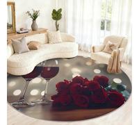 Générique Petit Tapis Rond Lavable pour Chambre d'enfant, Salle de Jeux, Table Basse, décoration d'intérieur - Rouge vin - 100 cm