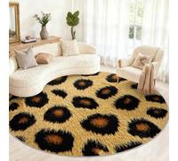 Générique Petit Tapis Rond Lavable pour Chambre d'enfant, Salle de Jeux, Table Basse, décoration d'intérieur - Motif léopard - 60 cm