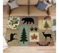Générique Petit Tapis Rustique Lavable et antidérapant pour Salle de Bain, Motif Chevreuil, 60 x 90 cm