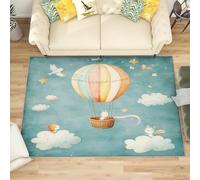 Générique Petit Tapis Salon Chambre Poils Ras MontgolfièRe Dessin Animé Antidérapant Tapis Lavables en Machine Animaux de Dessins AniméS à Poils Courts pour Cuisine, Salle à Manger, Bureau, 60x90 cm