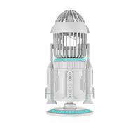 Générique Petit Ventilateur De Bureau - Rocket Shape Portable Personal Cooler With Light - Rechargeable Personal Desk Fan With Mist Spray - Pour Dortoir Cuisine Extérieur Maison Pique-Nique