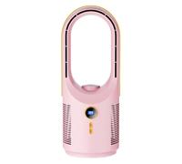 Générique Petit Ventilateur de Bureau Sans Pales - 5 Vitesses Silencieux Ventilateur pour Bureau | USB Rechargeable 1800mAh Éclairage Circulateur pour Bureau Maison Chambre Camping Voyage Voiture