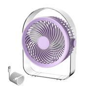 Générique Petit Ventilateur De Bureau - Souffle Frais, Hélice 5 Vitesses Batterie Interne, Inclinaison Pivotante Zone Propre, Cadre Polypropylène Refroidisseur | Aérateur Pour Cuisiniers & Campeurs