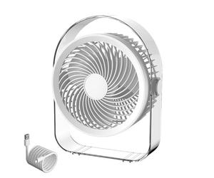 Générique Petit Ventilateur De Bureau - Souffle Frais, Hélice 5 Vitesses Batterie Interne, Inclinaison Pivotante Zone Propre, Cadre Polypropylène Refroidisseur | Aérateur Pour Cuisiniers & Campeurs