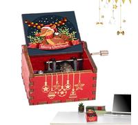 Générique Petite boîte à Musique,Boîte à Musique Classique en Bois sculpté à manivelle - Boîte à en Bois, adaptée au Souvenir d'anniversaire, de noël, de Thanksgiving, de la fête des mères