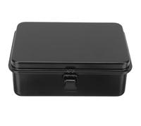 Générique Petite Boîte à Outils en Fer Noir, Coffre de Rangement 190mm, Boîte à Outils Vide Compacte et Verrouillable, Organiseur pour Maison, Voiture et Atelier