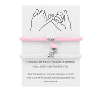 Générique Petite Bracelets Lune Pour Bracelet Anneaux His And Hers Adjustable 8 Love Heart Bracelet Jewelry Valentin Mm Couple Avec Acier Anneaux (H, One Size)