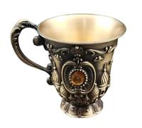 Générique Petite coupe à vin vintage en alliage de zinc, au design finement ciselé et incrustée d’une gemme d’ambre, parfaite pour les fêtes médiévales et la décoration intérieure