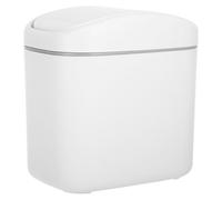 Générique Petite Poubelle de Bureau avec Couvercle Blanc en Plastique Pp et Hips, Design Élégant avec Couvercle à Bascule, pour Espace de Travail et Bureau