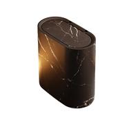 Générique Petite poubelle de salle de bain avec couvercles, en plastique marbré et bois, petite poubelle avec couvercle pour salle de bain, corbeille à déchets moderne pour maison, intérieur, hôtel